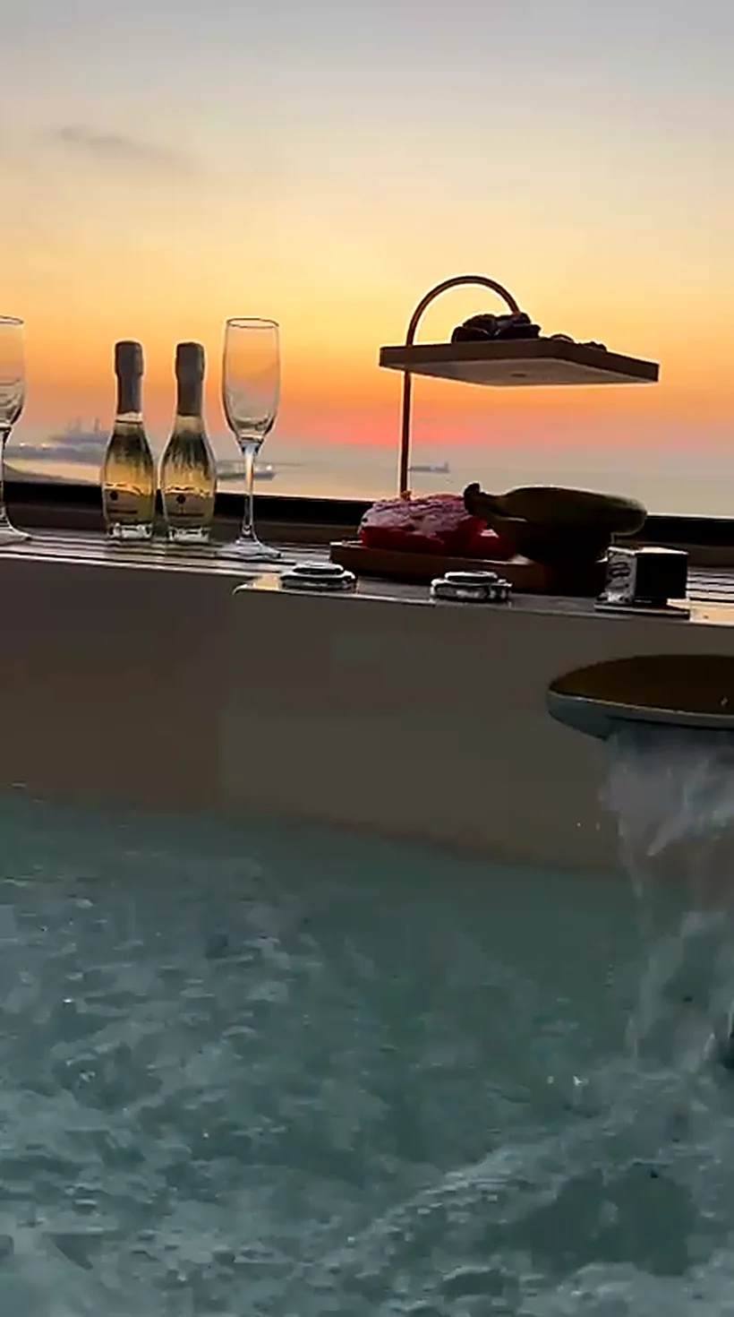 Champagne and a seasonal platter at golden hour