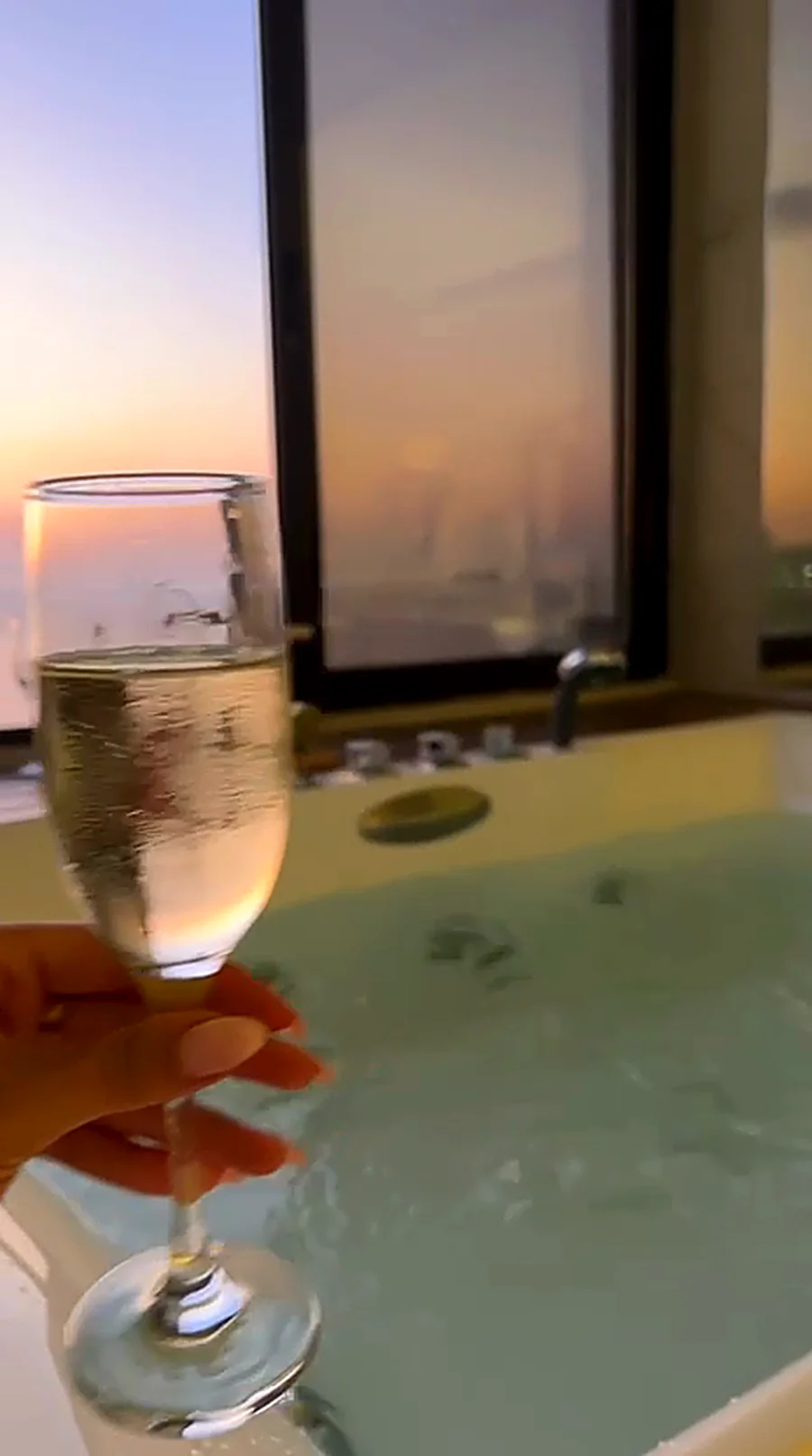 Twilight over the city from the spa
